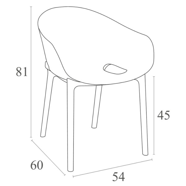 Стілець пластиковий Siesta Sky Pro Чорний (Black)-27