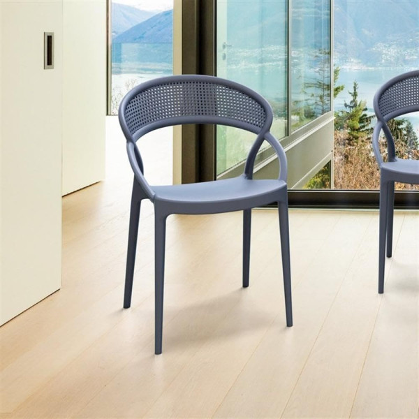 Стул пластиковый Siesta Sunset Серый (Dark Grey)-5