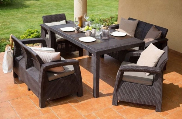 Комплект садовой мебели Keter Corfu Fiesta Коричневый-0