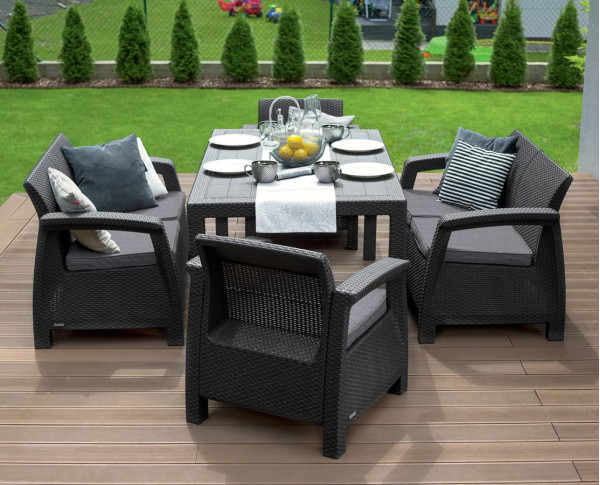 Комплект садових меблів Keter Corfu Fiesta Графіт-0