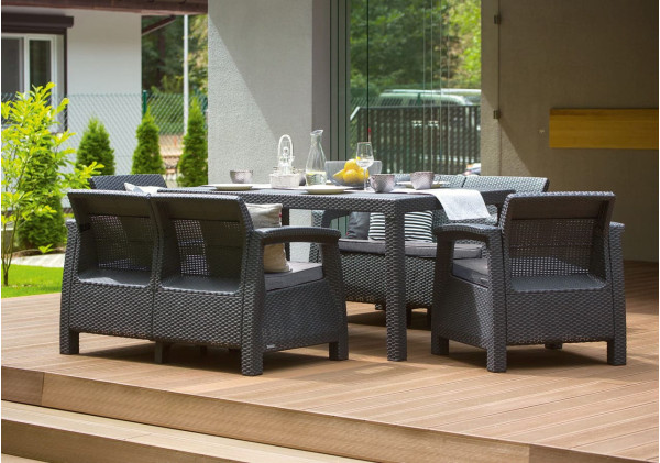 Комплект садових меблів Keter Corfu Fiesta Графіт-1