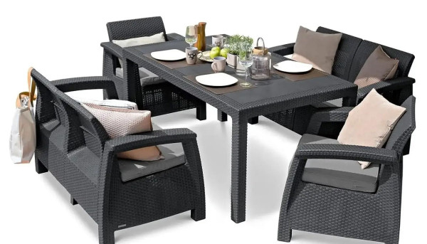 Комплект садових меблів Keter Corfu Fiesta Графіт-3