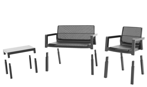 Комплект садових меблів Keter Emily Patio set Графіт-9