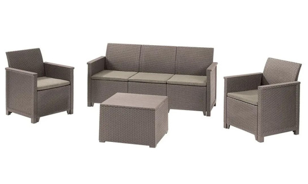 Комплект садовой мебели Keter Emma 3 seater set Бежевый-0