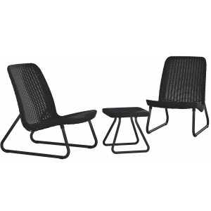 Комплект садових меблів із ротангу Keter Rio patio set Графіт
