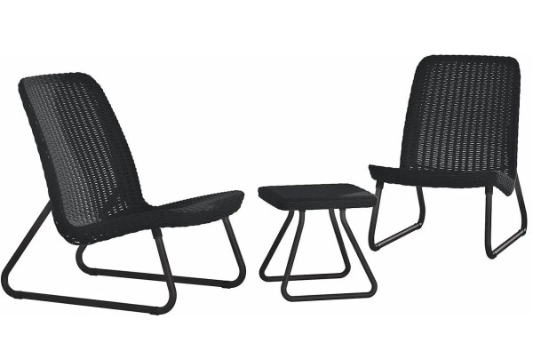 Комплект садових меблів із ротангу Keter Rio patio set Графіт-0