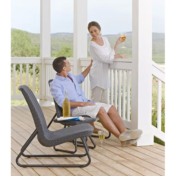 Комплект садових меблів із ротангу Keter Rio patio set Графіт-2