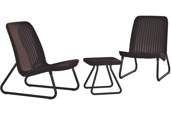 Комплект садовой мебели из ротанга Keter Rio patio set Коричневый-0