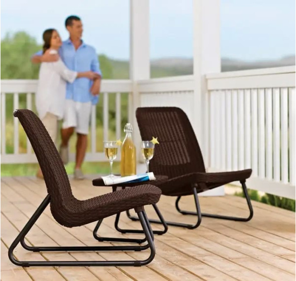 Комплект садовой мебели из ротанга Keter Rio patio set Коричневый-1