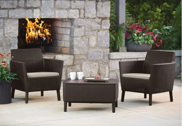 Комплект садових меблів Allibert Salemo balcony set Коричневий-1