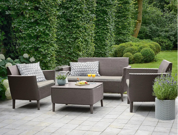 Комплект садовой мебели Allibert Salemo set Капучино/песок-0