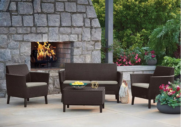 Комплект садових меблів Allibert Salemo set Коричневий-0