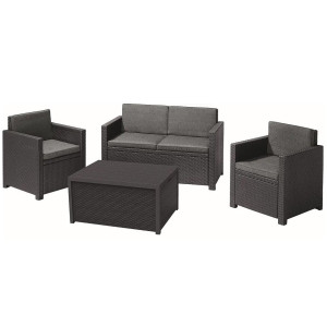 Комплект садових меблів із ротангу Allibert Monaco set Сірий
