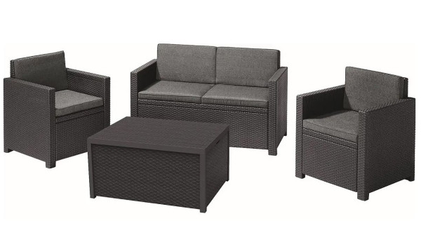 Комплект садовой мебели из ротанга Allibert Monaco set Серый-0