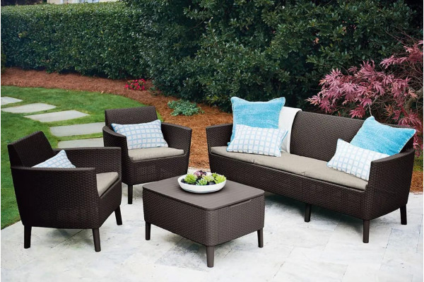 Комплект садових меблів Keter Salemo 3 seater set Коричневий-0