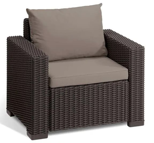 Комплект садовой мебели из ротанга Allibert California 3 Set Коричневый-3