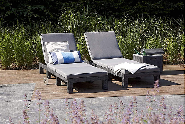 Шезлонг із ротангу Time Eco Allibert Keter Daytona Сірий-3