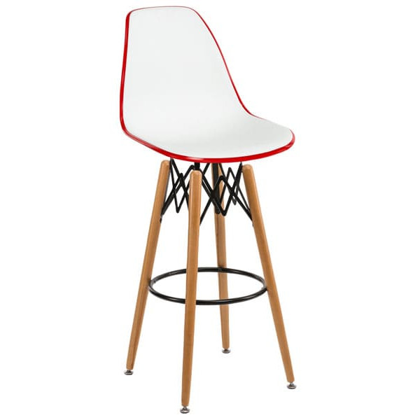 Барний стілець Tilia Eos-V Червоний/Біла слонова кістка-0