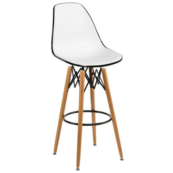 Барный стул Tilia Eos-V Черный/Белая слоновая кость-0