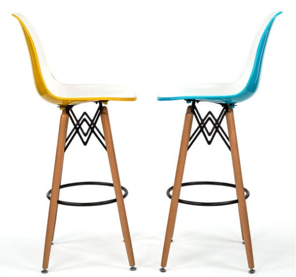 Барный стул Tilia Eos-V Зеленая нефть/Белая слоновая кость-1