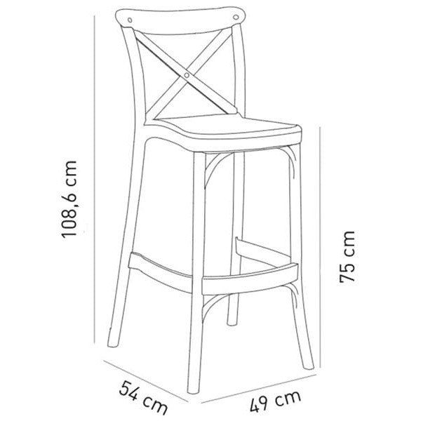 Барний стілець Tilia Capri Теракотовий-10