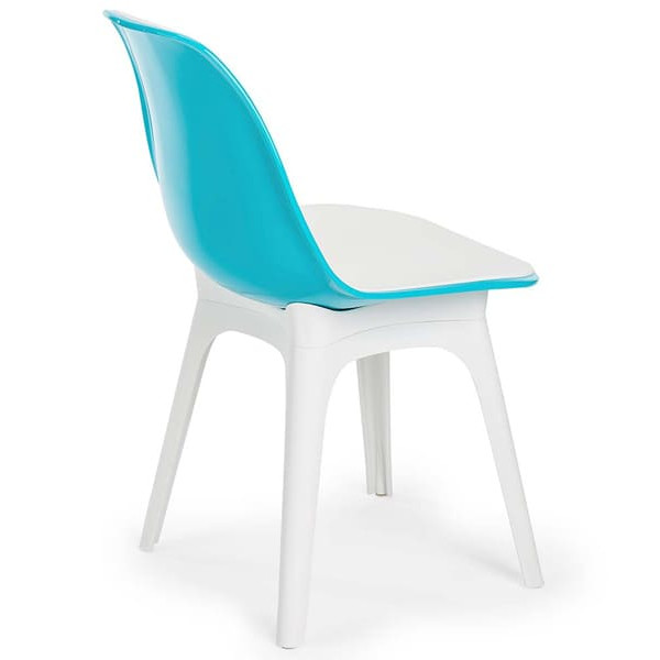 Стілець Tilia Eos Біла слонова кістка-Бірюзовий-1