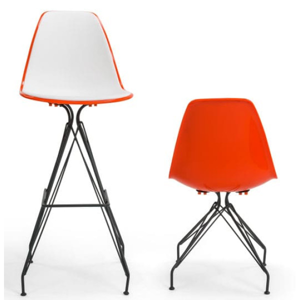 Барний стілець Tilia Eos-X Помаранчевий/Біла слонова кістка-3