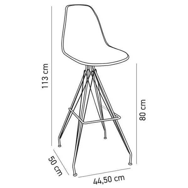 Барний стілець Tilia Eos-X Молочно-кавовий/Біла слонова кістка-5