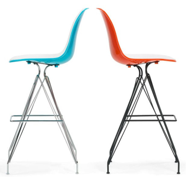 Барний стілець Tilia Eos-X Помаранчевий/Біла слонова кістка Ніжки хром-3