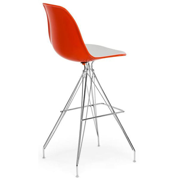 Барний стілець Tilia Eos-X Помаранчевий/Біла слонова кістка Ніжки хром-1