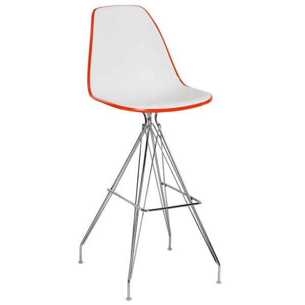 Барний стілець Tilia Eos-X Помаранчевий/Біла слонова кістка Ніжки хром-0