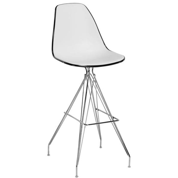 Барний стілець Tilia Eos-X Чорний/Біла слонова кістка Ніжки хром-0