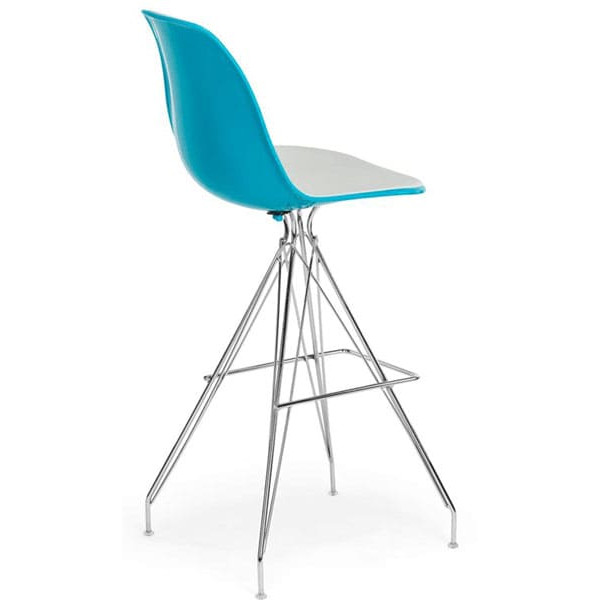 Барный стул Tilia Eos-X Бирюзовый/Белая слоновая кость Ножки хром-0