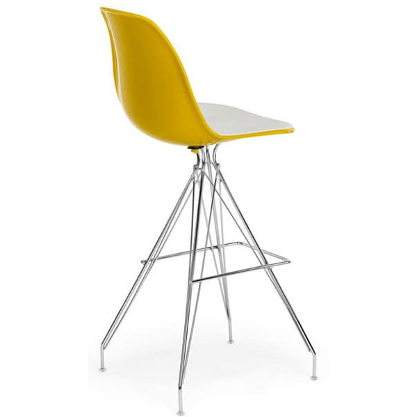 Барный стул Tilia Eos-X Желтый/Белая слоновая кость Ножки хром-1