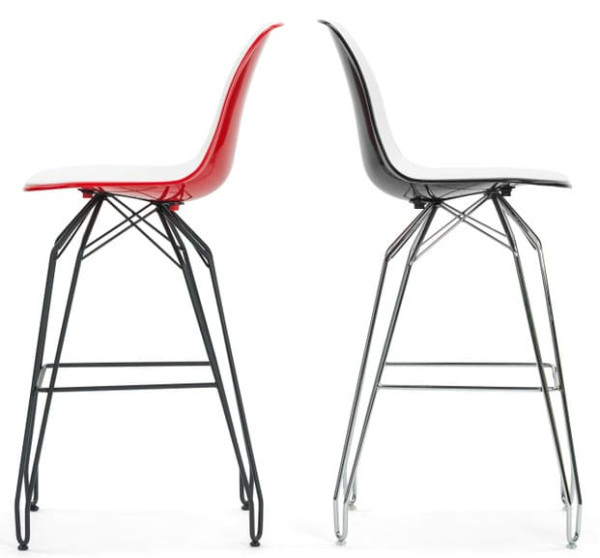 Барний стілець Tilia Eos-M Чорний/Біла слонова кістка Ніжки хром-2