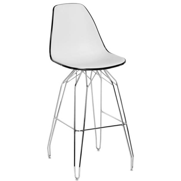 Барний стілець Tilia Eos-M Чорний/Біла слонова кістка Ніжки хром-0