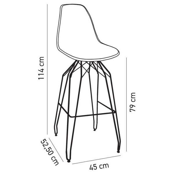 Барний стілець Tilia Eos-M Хакі/Біла слонова кістка Ніжки хром-3