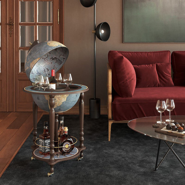 Глобус бар напольный Zoffoli Da Vinci U.020.A Blue Италия-15