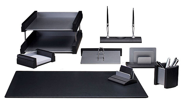 Набор настольный Bestar 8 предметов Черный с серебром 8237FDB-0