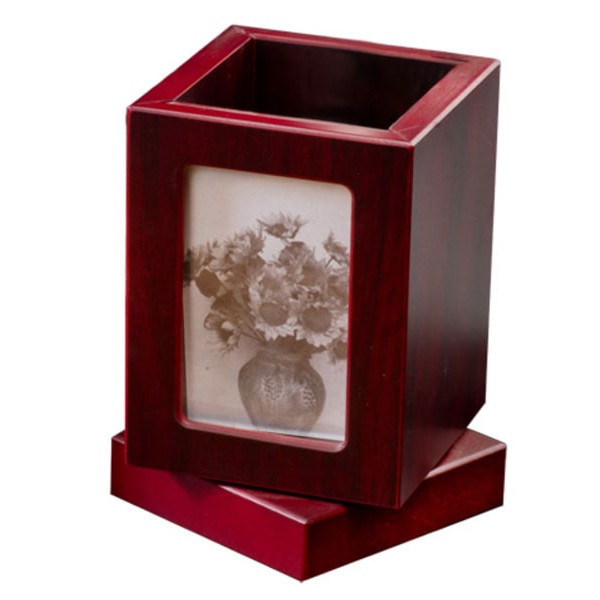 Настільна підставка з фоторамкою дерев'яна Bestar 1591FDU Червоне дерево-1