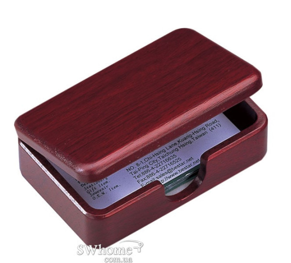 Контейнер для візиток дерев'яний Bestar 1315WDM Червоне дерево-0