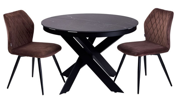 Стіл розкладний обідній Concepto MOON BLACK MARBLE Кераміка-5