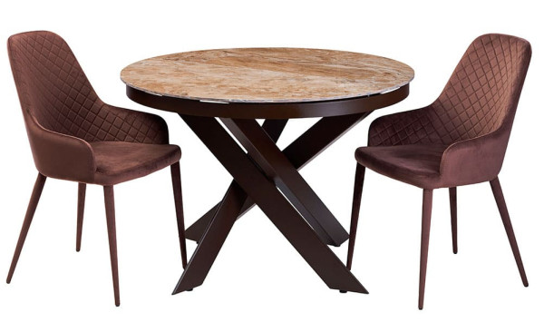 Стіл розкладний обідній Concepto MOON BROWN MARBLE Кераміка-5