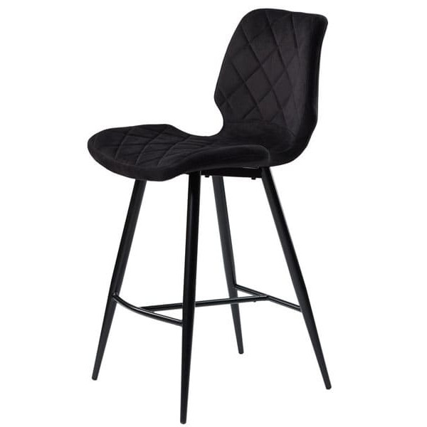 Полубарный стул Concepto Diamond Черный велюр-0
