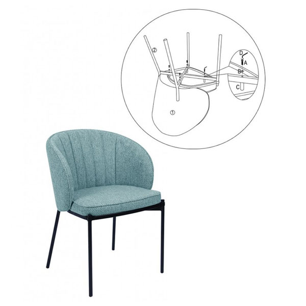 Стілець Concepto LAGUNA Аквамарин-6