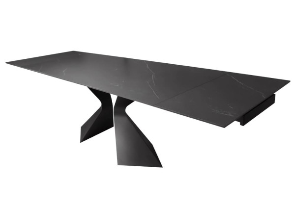 Керамічний стіл розкладний обідній Concepto DUNA BLACK MARBLE 180-260 см-3