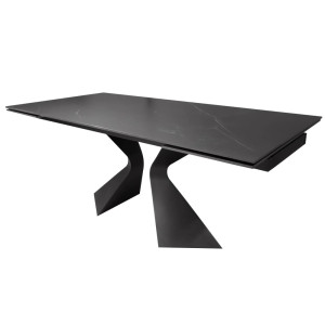 Керамічний стіл розкладний обідній Concepto DUNA BLACK MARBLE 180-260 см