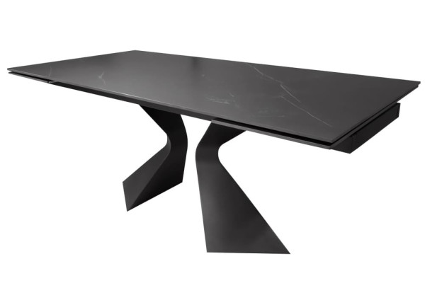 Керамічний стіл розкладний обідній Concepto DUNA BLACK MARBLE 180-260 см-0