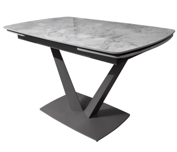 Керамічний стіл розкладний обідній Concepto ELVI GREY STONE 120-180 см-1