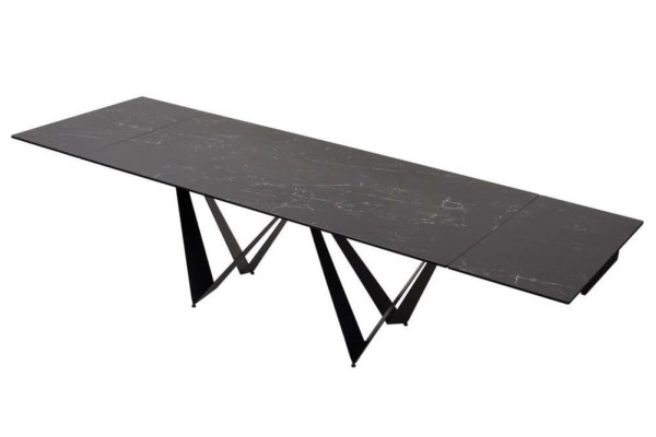 Керамический стол раскладной обеденный Concepto FJORD BLACK MARBLE 200-300 см-5